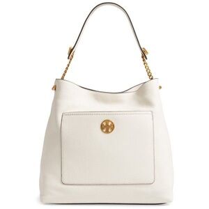Tory Burch Chelsea Chain Leather Hobo Bag, Off White
